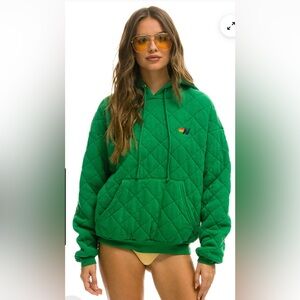 Aviator Nation Unisex Quilted Relaxed Pullover Hoodie
Green
Size Small